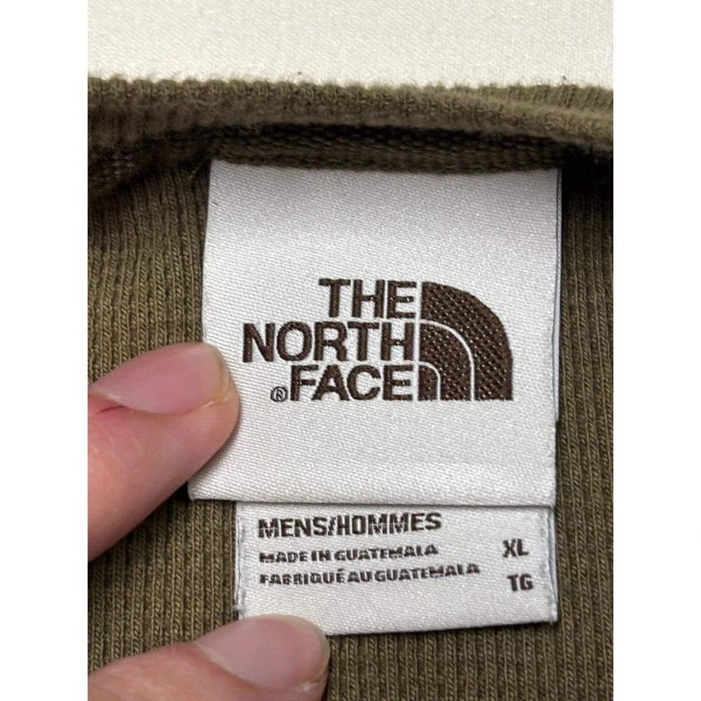 The North Face Mens XL Olive Green Waffle Knit Thermal Long Sleeve Shirt A5A8F